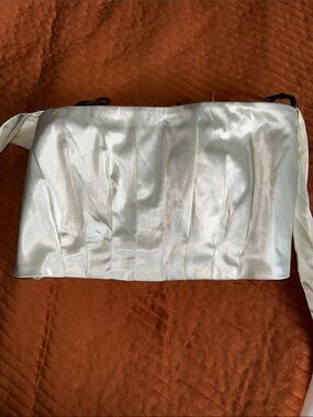 Satin Cream Bandeau Top with Ties in Front/ Back Elegant Evening